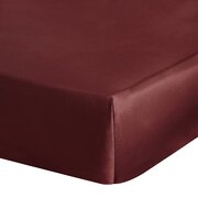 Prześcieradło Satynowe z gumką 220x200 Burgundowe Eurofirany