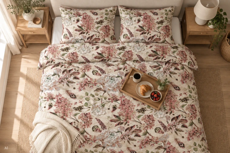 Pościel 160x200 + 2 Poszewki 100% Bawełna P1953 Harmony Collection Famitex