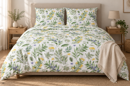 Pościel 160x200 + 2 Poszewki 100% Bawełna P1828 Harmony Collection Famitex