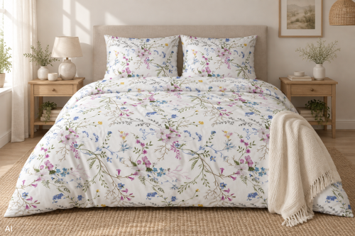 Pościel 160x200 + 2 Poszewki 100% Bawełna P1677 Harmony Collection Famitex