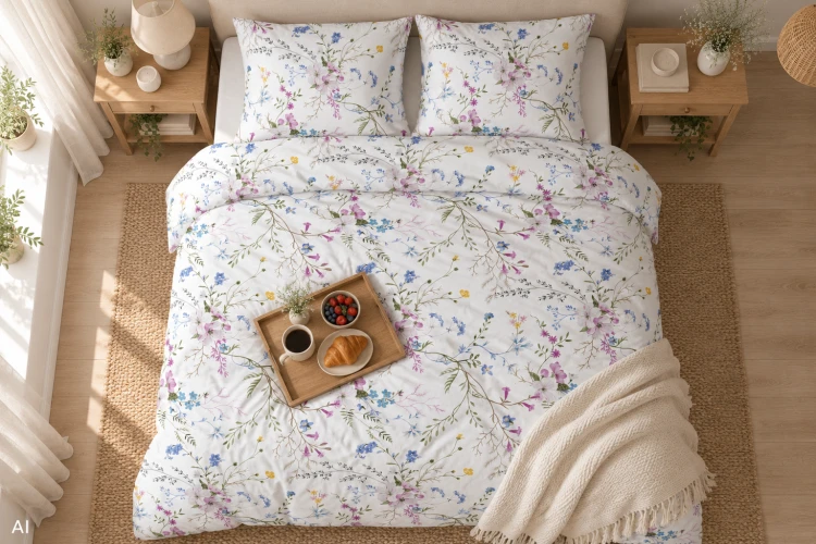 Pościel 160x200 + 2 Poszewki 100% Bawełna P1677 Harmony Collection Famitex