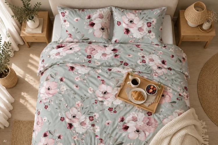 Pościel 160x200 + 2 Poszewki 100% Bawełna P1475 Harmony Collection Famitex