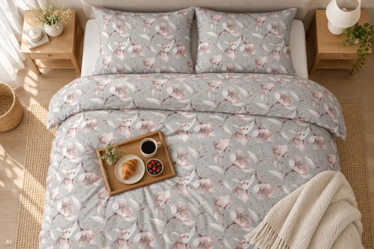 Pościel 140x200 + 2 Poszewki 100% Bawełna P1910 Harmony Collection Famitex