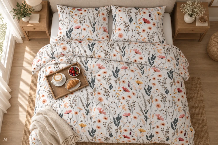 Pościel 200x200 + 2 Poszewki 100% Bawełna P2087 Harmony Collection Famitex