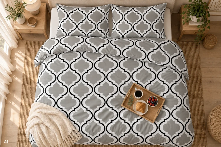 Pościel 160x200 + 2 Poszewki 50x70 100% Bawełna P1354 Harmony Collection Famitex