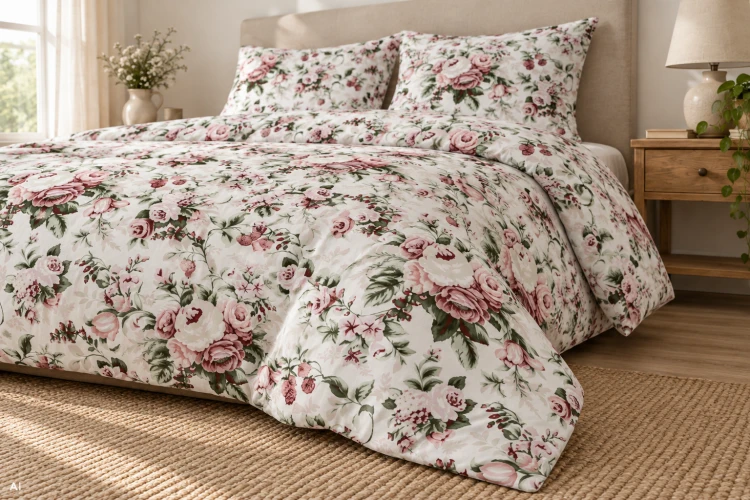 Pościel 140x200 + 2 Poszewki 100% Bawełna P1055 Harmony Collection Famitex