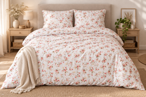 Pościel 140x200 + 2 Poszewki 100% Bawełna P1276 Harmony Collection Famitex