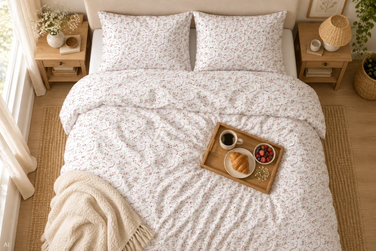 Pościel 150x200 + 2 Poszewki 50x60 100% Bawełna P1281 Harmony Collection Famitex