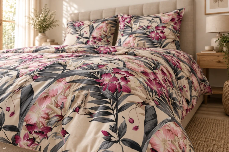 Pościel 150x200 + 2 Poszewki 50x60 100% Bawełna P1618 Harmony Collection Famitex