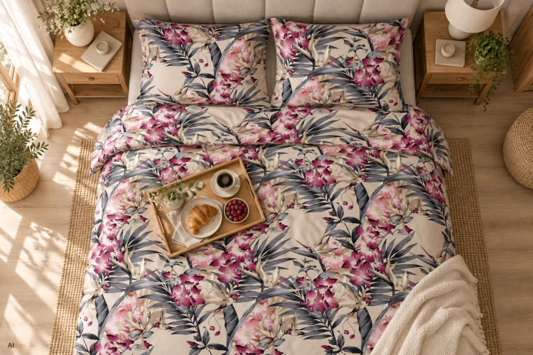 Pościel 150x200 + 2 Poszewki 50x60 100% Bawełna P1618 Harmony Collection Famitex