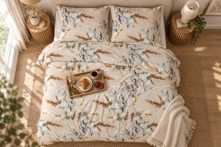 Pościel 140x200 + 2 Poszewki 100% Bawełna P1897 Harmony Collection Famitex