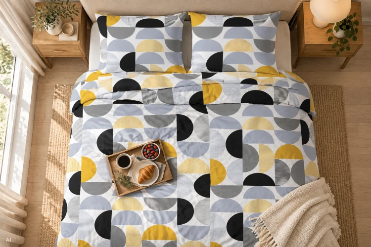 Pościel 150x200 + 2 Poszewki 50x60 100% Bawełna P1657 Harmony Collection Famitex