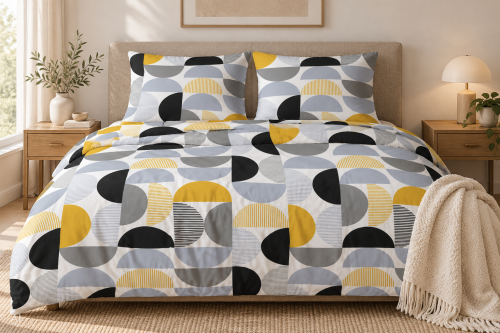 Pościel 140x200 + 2 Poszewki 100% Bawełna P1657 Harmony Collection Famitex
