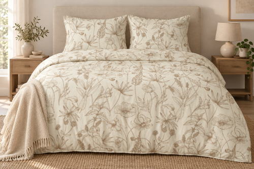 Pościel 140x200 + 2 Poszewki 100% Bawełna P1996 Harmony Collection Famitex