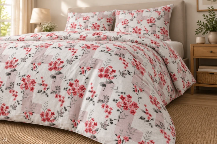 Pościel 140x200 + 2 Poszewki 100% Bawełna P2061 Harmony Collection Famitex
