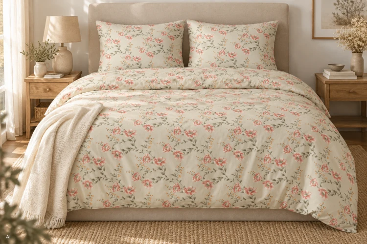 Pościel 140x200 + 2 Poszewki 100% Bawełna P2082 Harmony Collection Famitex