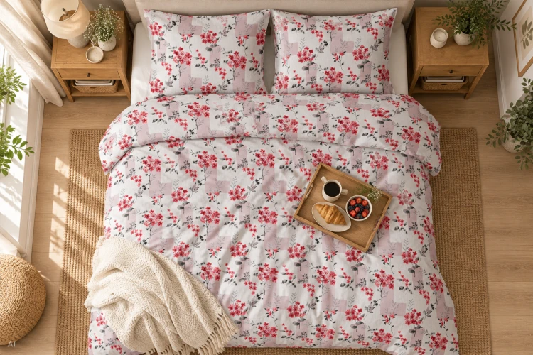 Pościel 150x200 + 2 Poszewki 50x60 100% Bawełna P2061 Harmony Collection Famitex
