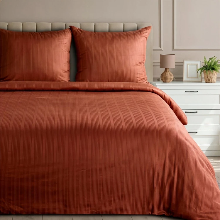 Pościel 220x200 + 2 Poszewki 100% Bawełna Verona Ceglasta Eurofirany