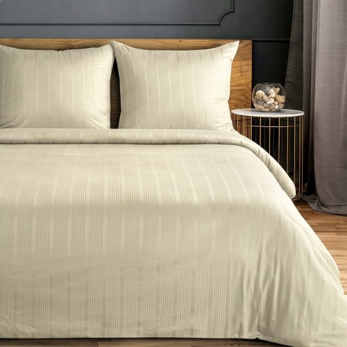 Pościel 220x200 + 2 Poszewki 100% Bawełna Verona Kremowa Eurofirany