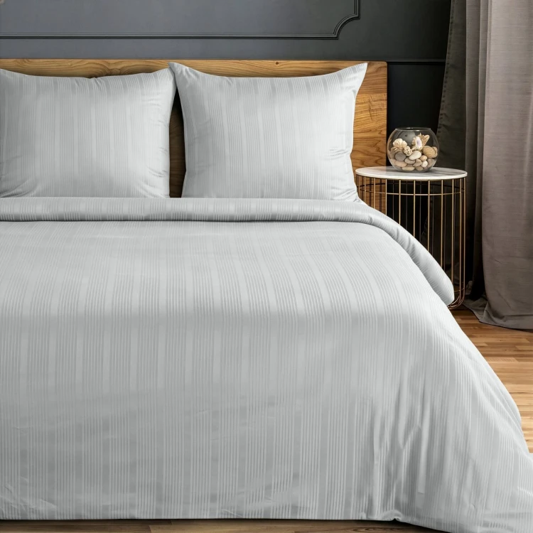 Pościel 220x200 + 2 Poszewki 100% Bawełna Verona Srebrna Eurofirany