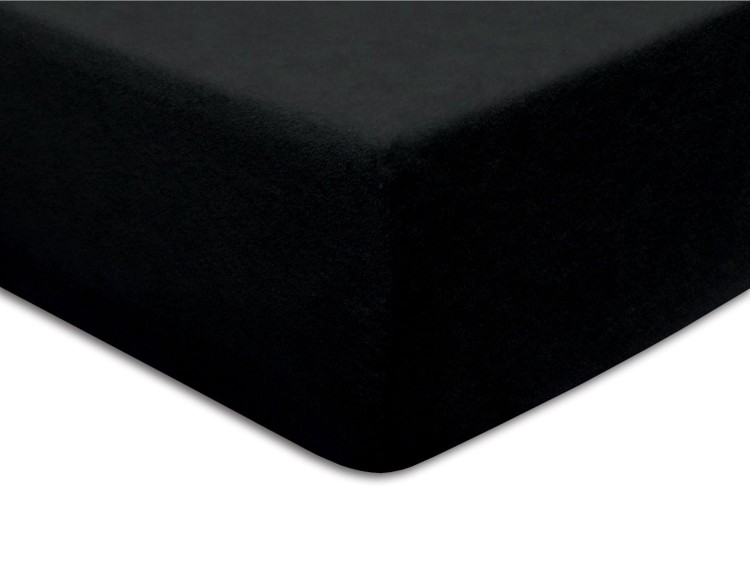 Prześcieradło z gumką 90x200 cm Czarne Frotte Famitex