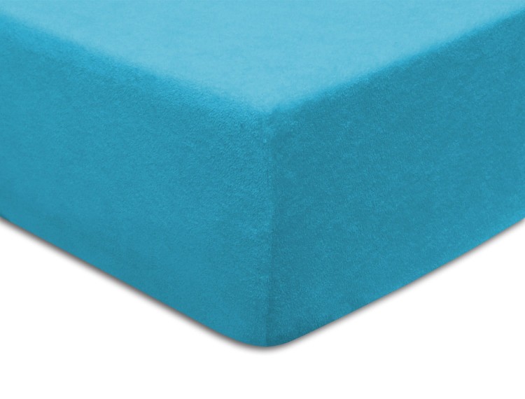 Prześcieradło z gumką 100x200 cm Turkusowe Frotte Famitex