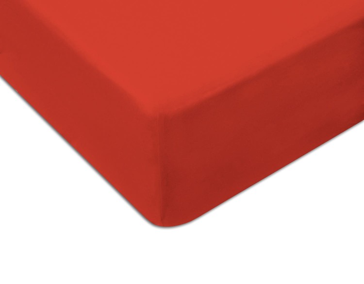 Prześcieradło z gumką 120x200 cm Czerwone Jersey Famitex