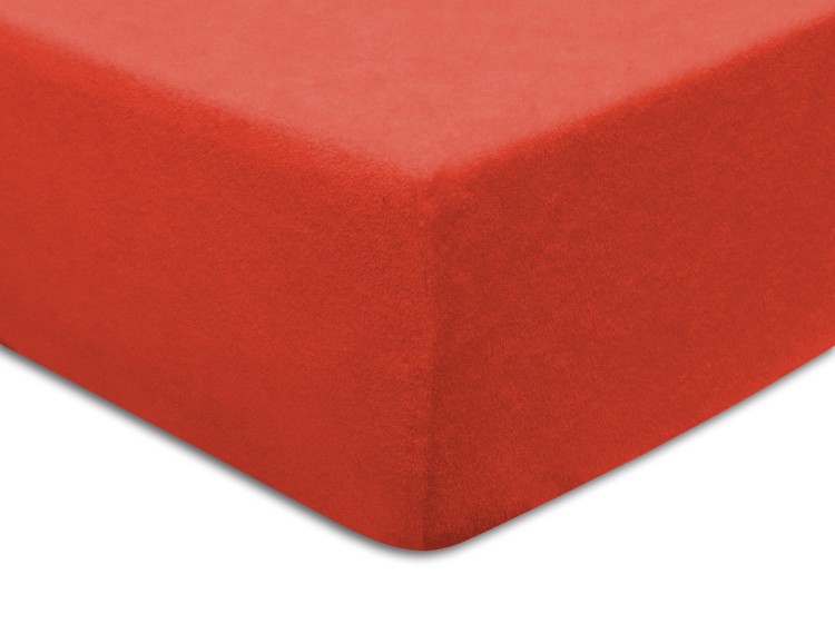 Prześcieradło z gumką 120x200 cm Czerwone Frotte Famitex