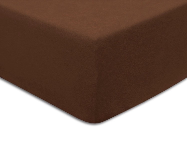 Prześcieradło z gumką 90x200 cm Brązowe Frotte Famitex