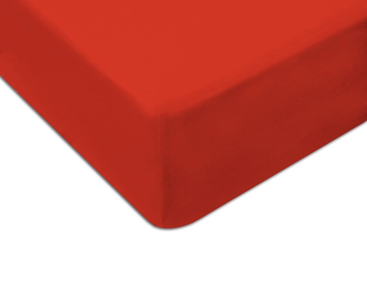 Prześcieradło z gumką 160x200 cm Czerwone Jersey Famitex