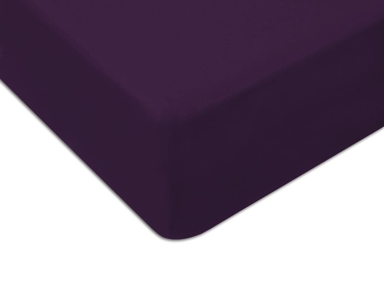 Prześcieradło z gumką 140x200 cm Śliwka Jersey Famitex